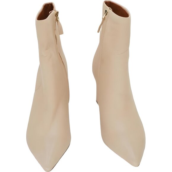 Franco Sarto Vesi Pointed Toe Ankle Boots Beige Block Heel US 7.5 - Picture 5 of 6